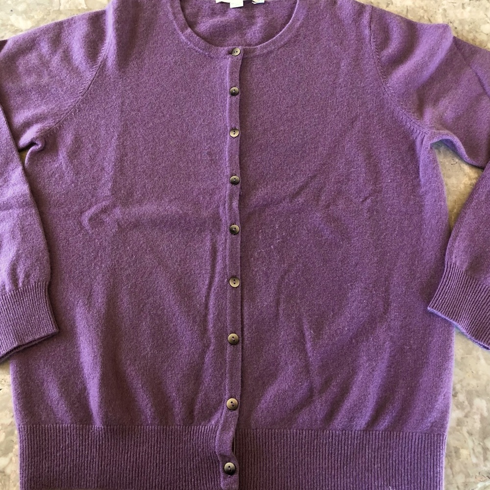 Boden Lilac Button-Up Cardigan